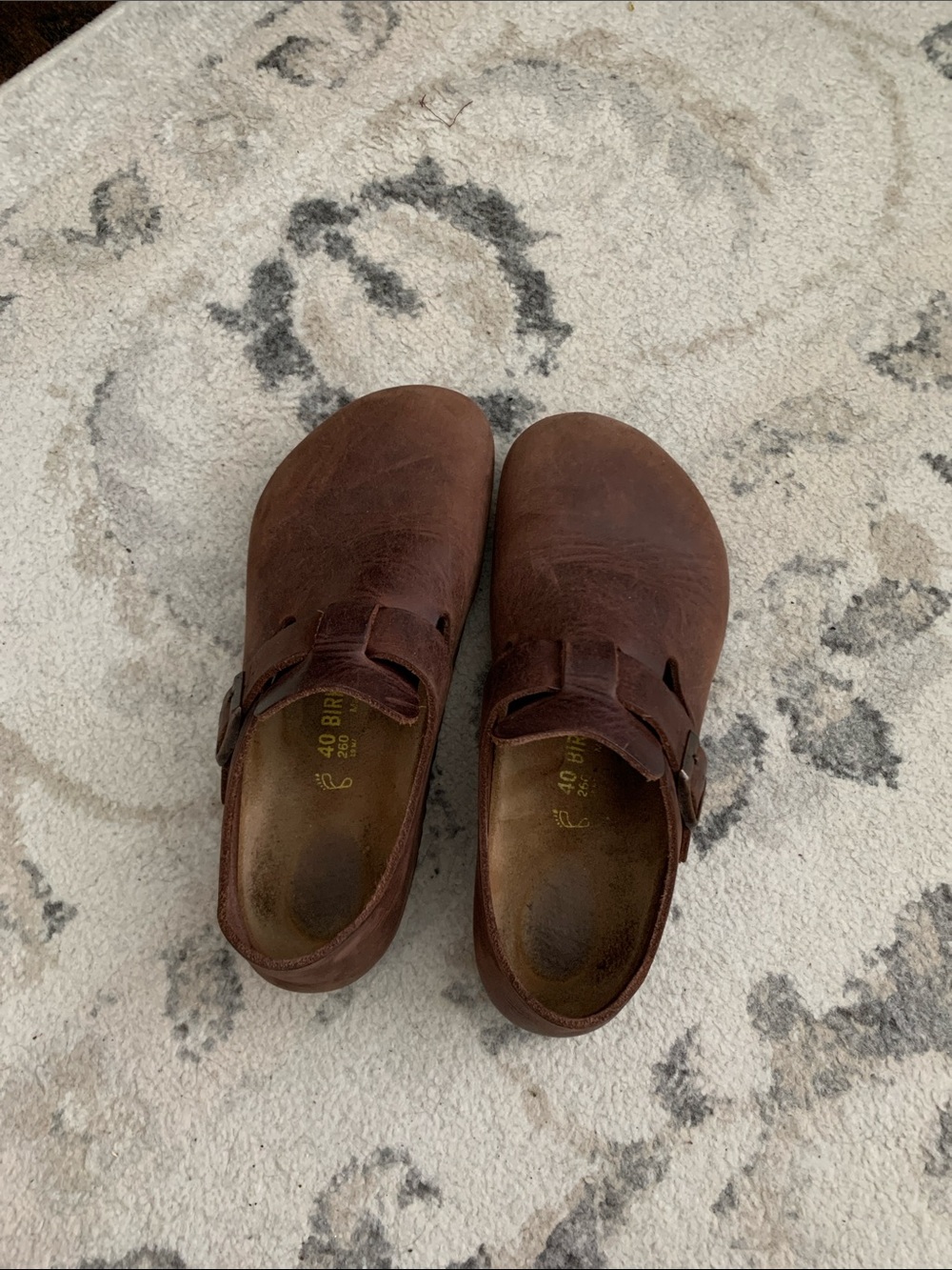 London Birkenstocks Leather Clogs